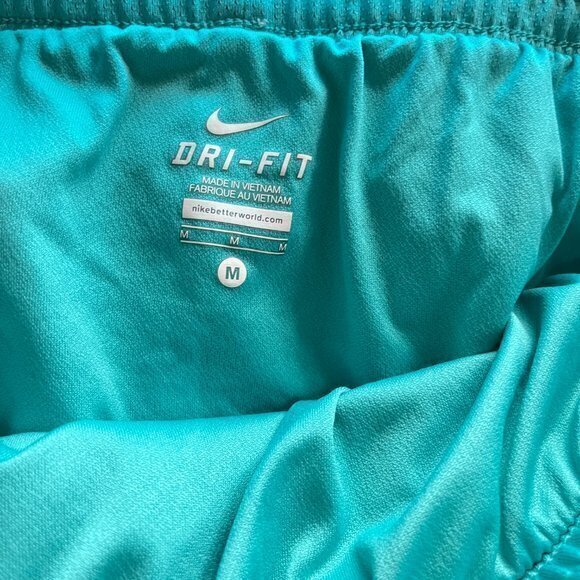 NIKE DRI-FIT SHORTS ATHLETIC TEAL WOMENS SIZE‎ M RUNNING - Picture 5 of 6